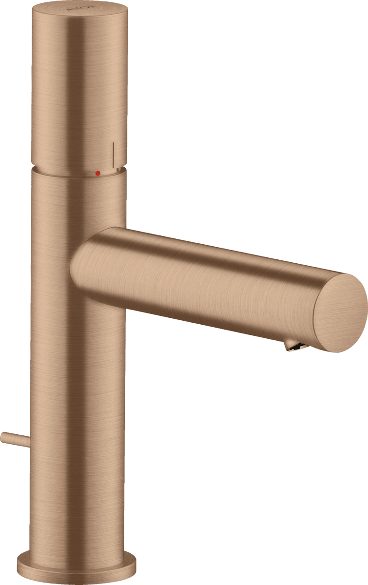 Bild von HANSGROHE AXOR Uno Einhebel-Waschtischmischer 110 mit Zerogriff und Zugstangen-Ablaufgarnitur #45001310 - Brushed Red Gold