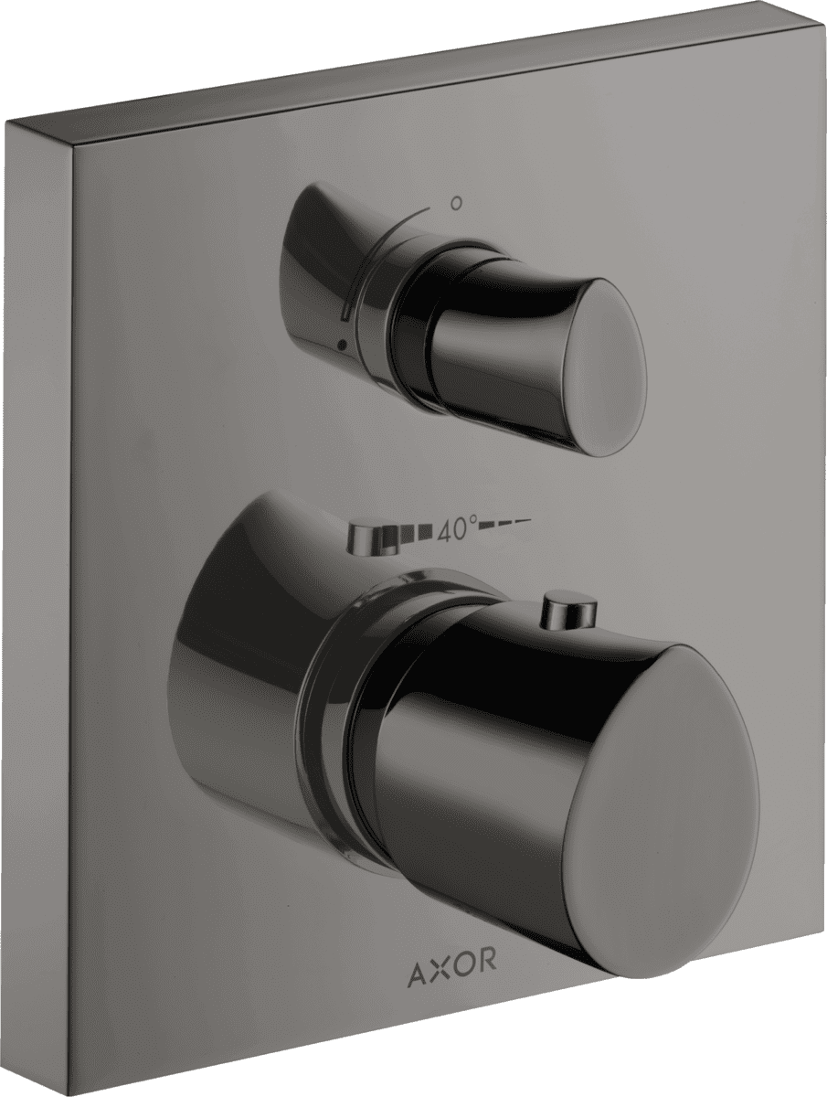 Bild von HANSGROHE AXOR Starck Organic Thermostat Unterputz mit Ab- und Umstellventil #12716330 - Polished Black Chrome