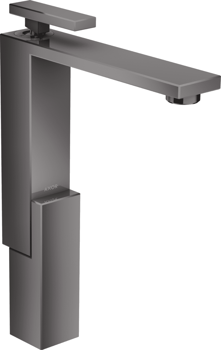 Bild von HANSGROHE AXOR Edge Einhebel-Waschtischmischer 280 für Aufsatzwaschtische mit Push-Open Ablaufgarnitur #46030330 - Polished Black Chrome