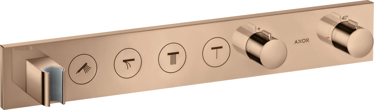Bild von HANSGROHE AXOR ShowerSolutions Thermostatmodul Select 600/90 Unterputz für 4 Verbraucher Polished Red Gold 18357300