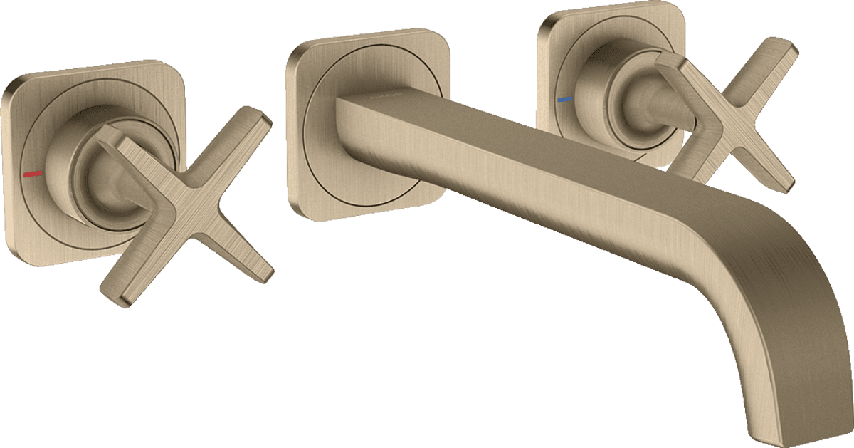 Bild von HANSGROHE AXOR Citterio E 3-Loch Waschtischarmatur Unterputz für Wandmontage mit Auslauf 220 mm und Rosetten Brushed Nickel 36107820
