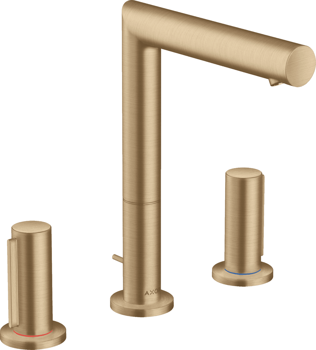 Bild von HANSGROHE AXOR Uno 3-Loch Waschtischarmatur 200 mit Zerogriffen und Zugstangen-Ablaufgarnitur #45133140 - Brushed Bronze