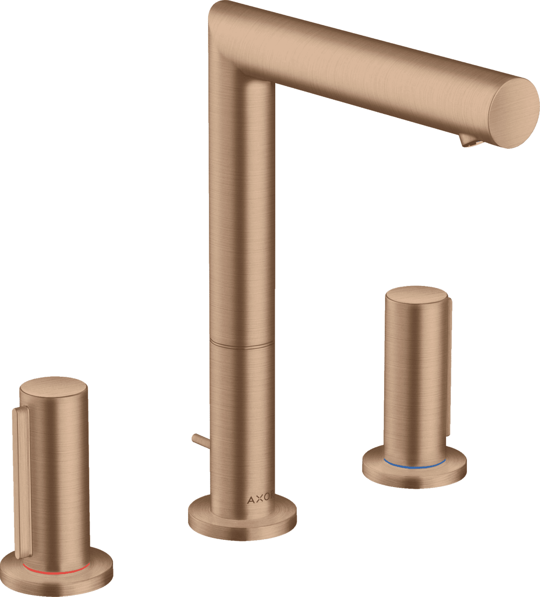 Bild von HANSGROHE AXOR Uno 3-Loch Waschtischarmatur 200 mit Zerogriffen und Zugstangen-Ablaufgarnitur #45133310 - Brushed Red Gold