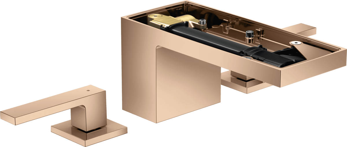 Bild von HANSGROHE AXOR MyEdition 3-Loch Waschtischarmatur 70 mit Push-Open Ablaufgarnitur ohne Platte #47052300 - Polished Red Gold