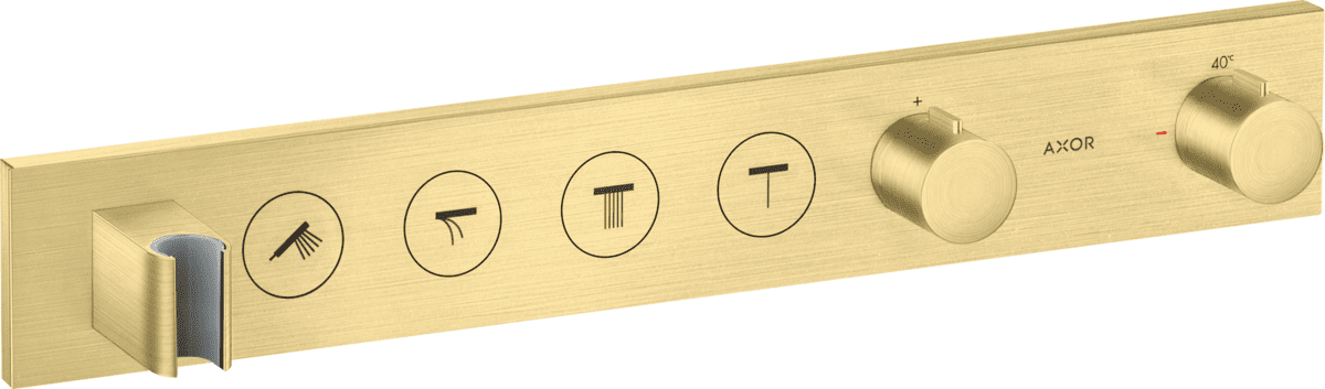 Bild von HANSGROHE AXOR ShowerSolutions Thermostatmodul Select 600/90 Unterputz für 4 Verbraucher Brushed Brass 18357950