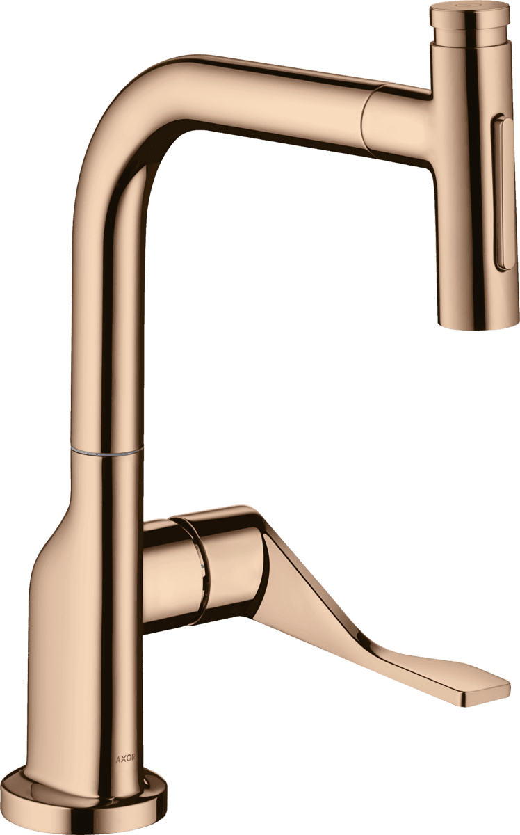 Bild von HANSGROHE AXOR Citterio Einhebel-Küchenmischer Select 230 2jet mit Ausziehbrause und sBox #39862300 - Polished Red Gold