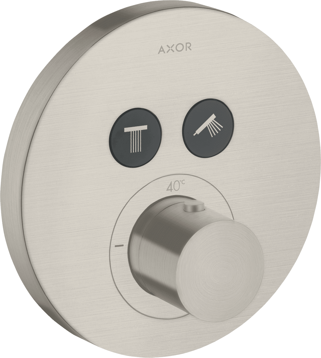 Obrázek HANSGROHE AXOR ShowerSolutions Termostat skrytý kulatý pro 2 spotřebiče #36723800 - nerezová ocel Optic