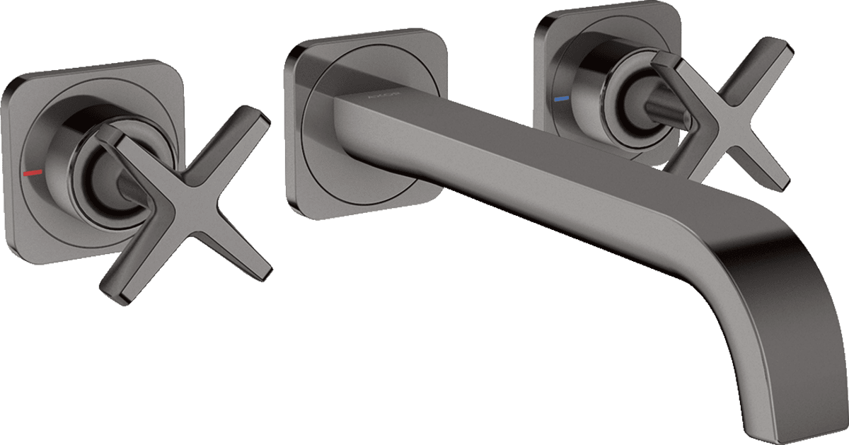 Picture of HANSGROHE AXOR Citterio E 3-hole basin mixer for concealed installation wall-mounted with spout 220 mm and escutcheons #36107330 - Polished Black Chrome