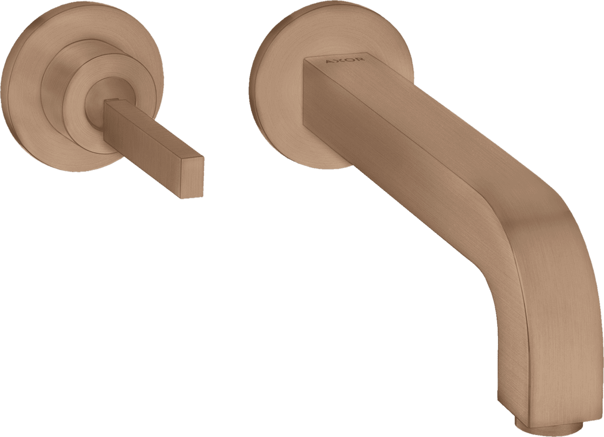 Picture of HANSGROHE AXOR Citterio concealed single-lever basin mixer for wall mounting with pin handle, 160 mm spout and rosettes #39113310 - Brushed Red Gold
