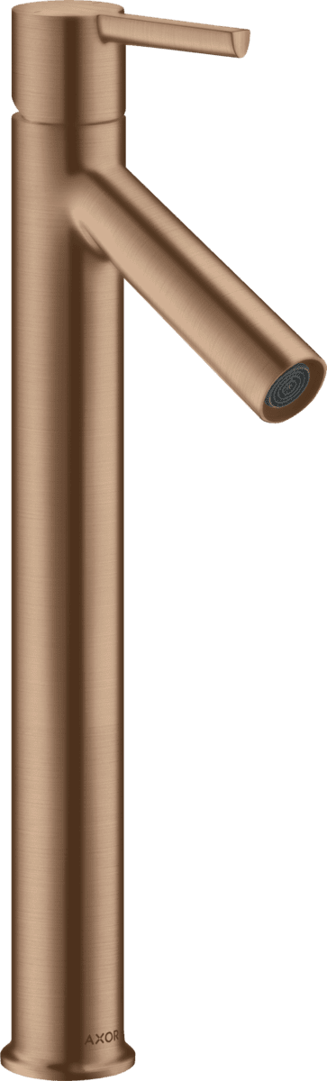 Bild von HANSGROHE AXOR Starck Einhebel-Waschtischmischer 250 mit Hebelgriff für Aufsatzwaschtische mit Ablaufgarnitur #10103310 - Brushed Red Gold