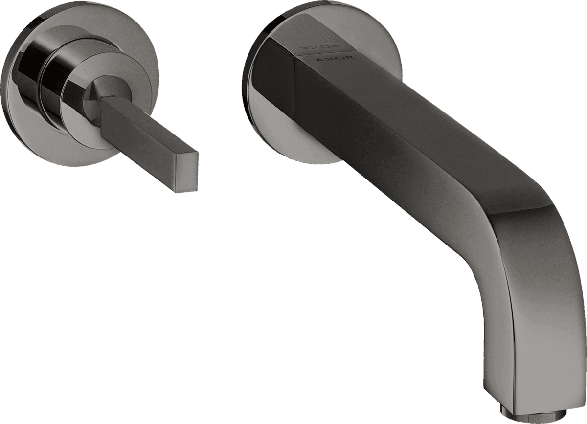 Picture of HANSGROHE AXOR Citterio concealed single-lever basin mixer for wall mounting with pin handle, 160 mm spout and rosettes #39113330 - Polished Black Chrome