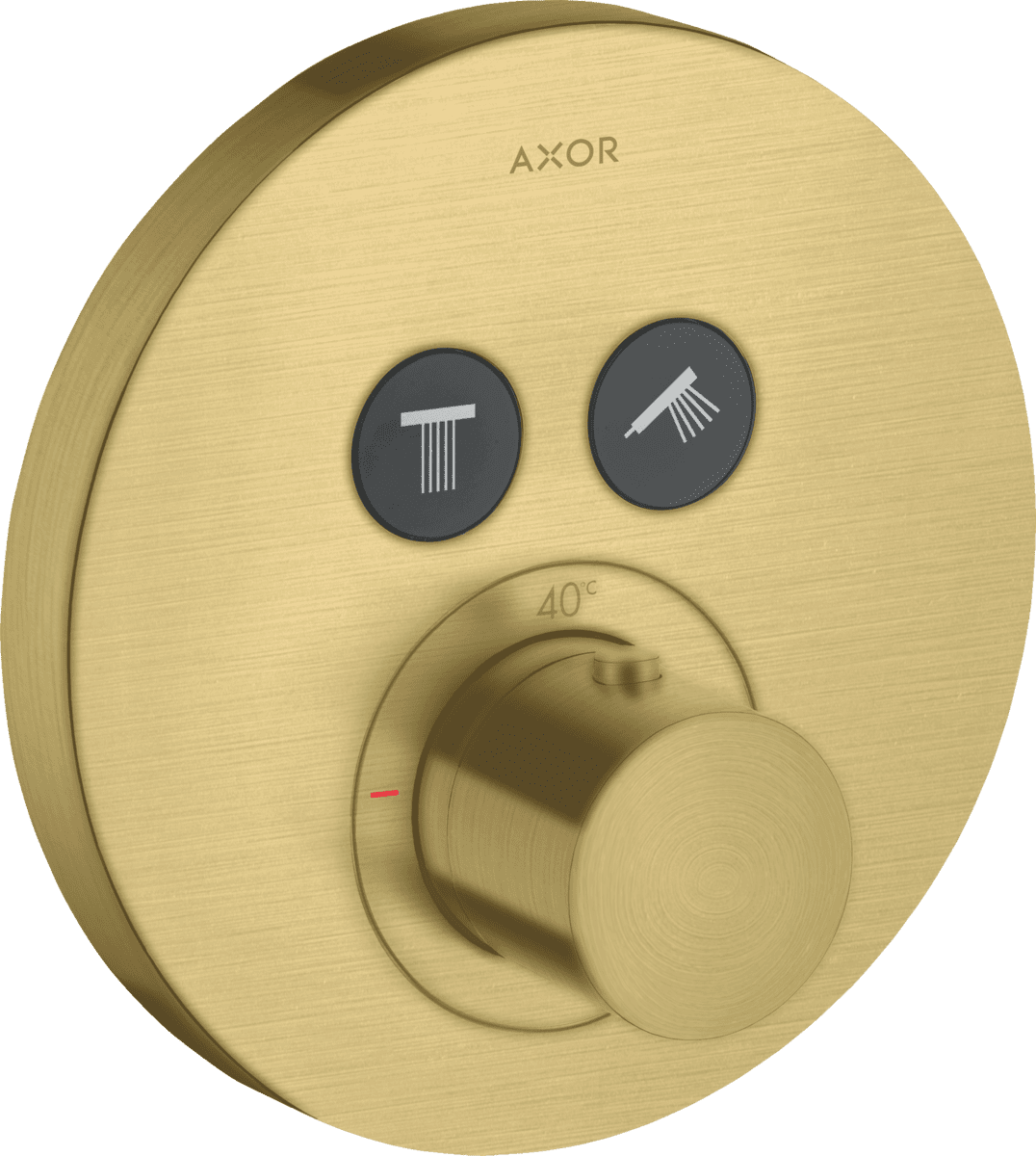 Obrázek HANSGROHE AXOR ShowerSolutions Termostat skrytý kulatý pro 2 spotřebiče #36723950 - kartáčovaná mosaz