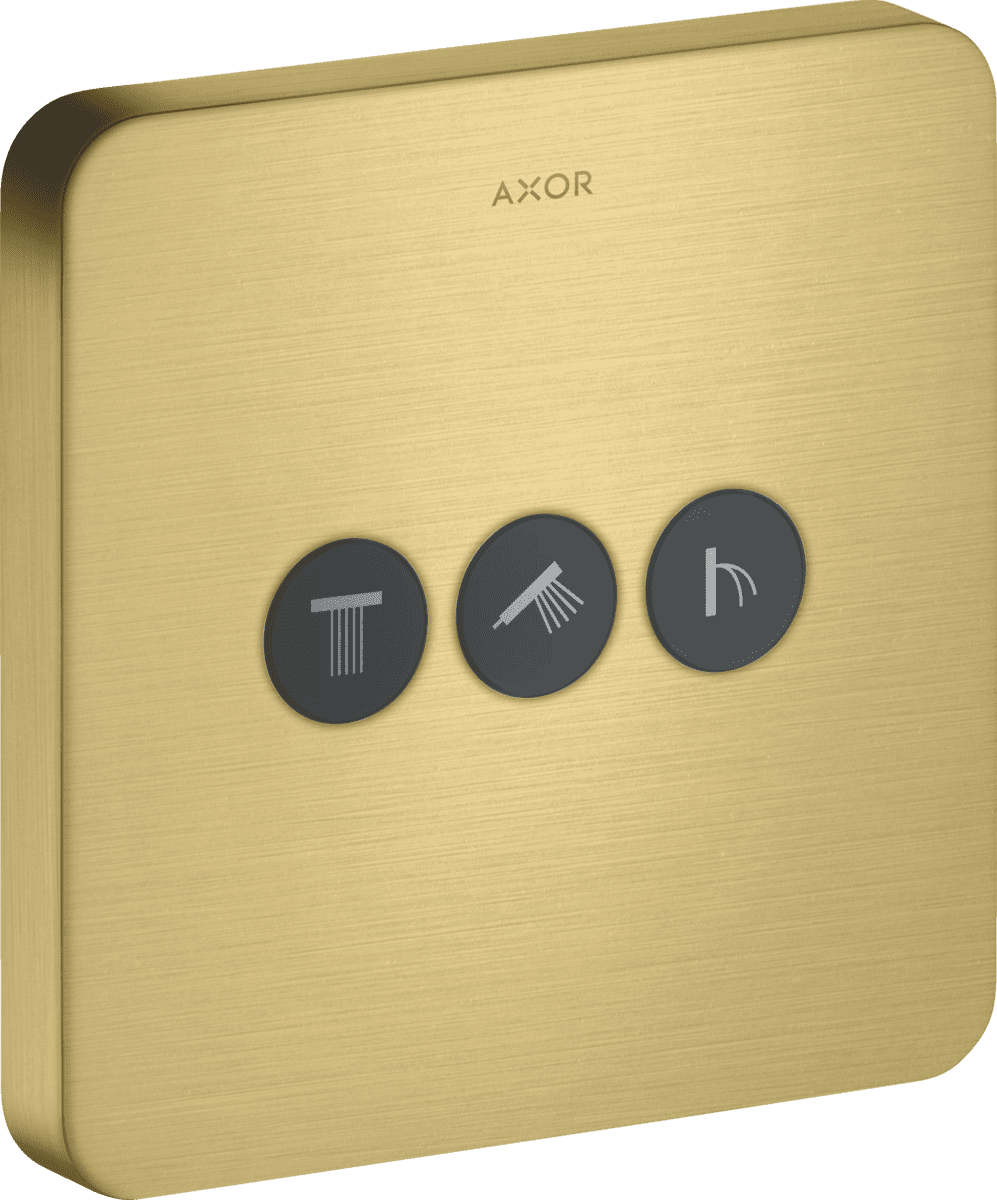 Obrázek HANSGROHE AXOR ShowerSelect skrytý ventil softsquare pro 3 spotřebiče #36773950 - Brushed Brass
