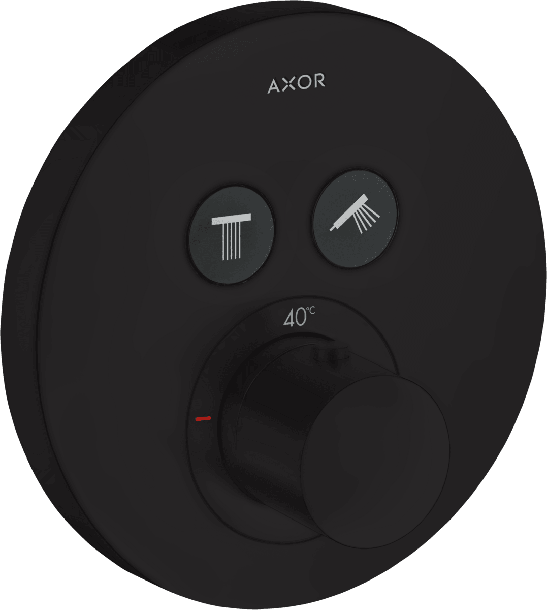 Picture of HANSGROHE AXOR ShowerSolutions Thermostat for concealed installation round for 2 functions #36723670 - Matt Black
