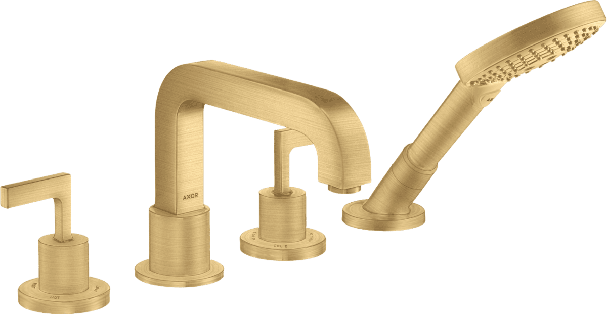 Bild von HANSGROHE AXOR Citterio 4-Loch Wannenrandarmatur mit Hebelgriffen #39446250 - Brushed Gold Optic