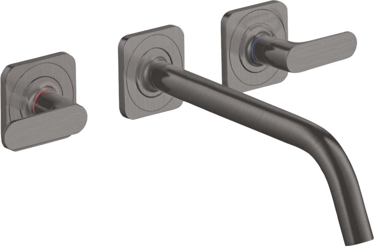 Bild von HANSGROHE AXOR Citterio M 3-Loch Waschtischarmatur Unterputz für Wandmontage mit Auslauf 226 mm, Hebelgriffen und Rosetten #34315340 - Brushed Black Chrome