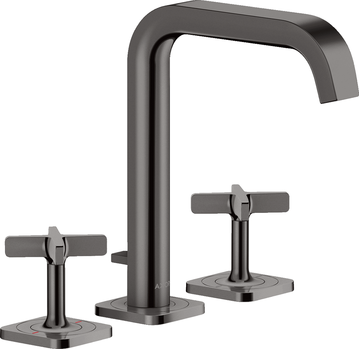Picture of HANSGROHE AXOR Citterio E 3-hole basin mixer 170 with rosettes and pop-up waste #36108330 - Polished Black Chrome