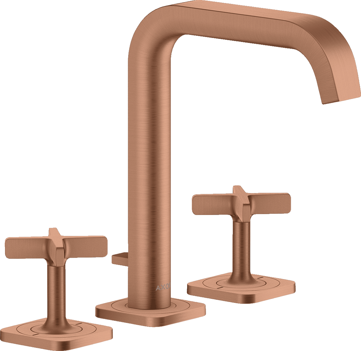 Picture of HANSGROHE AXOR Citterio E 3-hole basin mixer 170 with rosettes and pop-up waste #36108310 - Brushed Red Gold