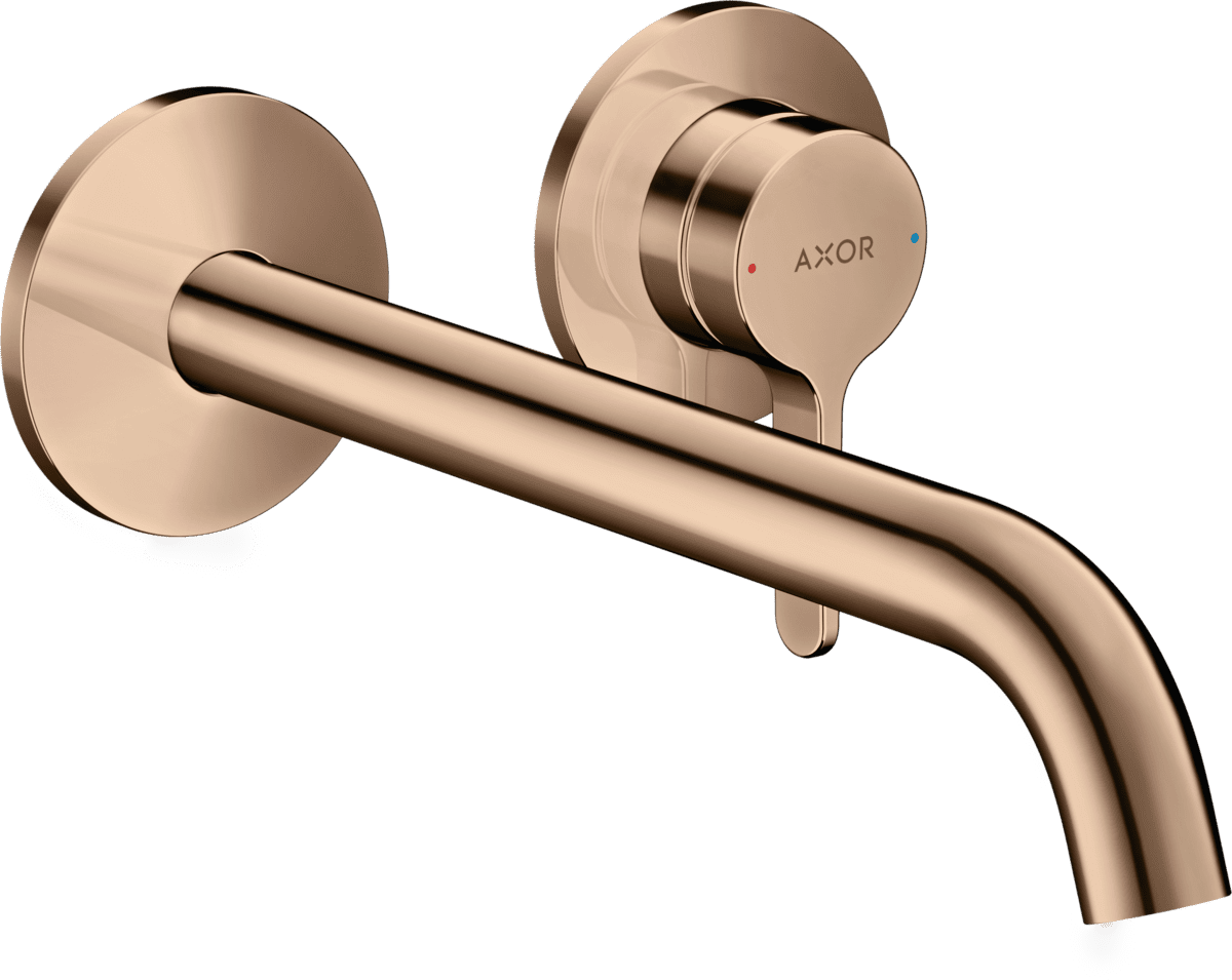Bild von HANSGROHE AXOR One Einhebel-Waschtischmischer Unterputz für Wandmontage mit Hebelgriff und Auslauf 220 mm #48120300 - Polished Red Gold