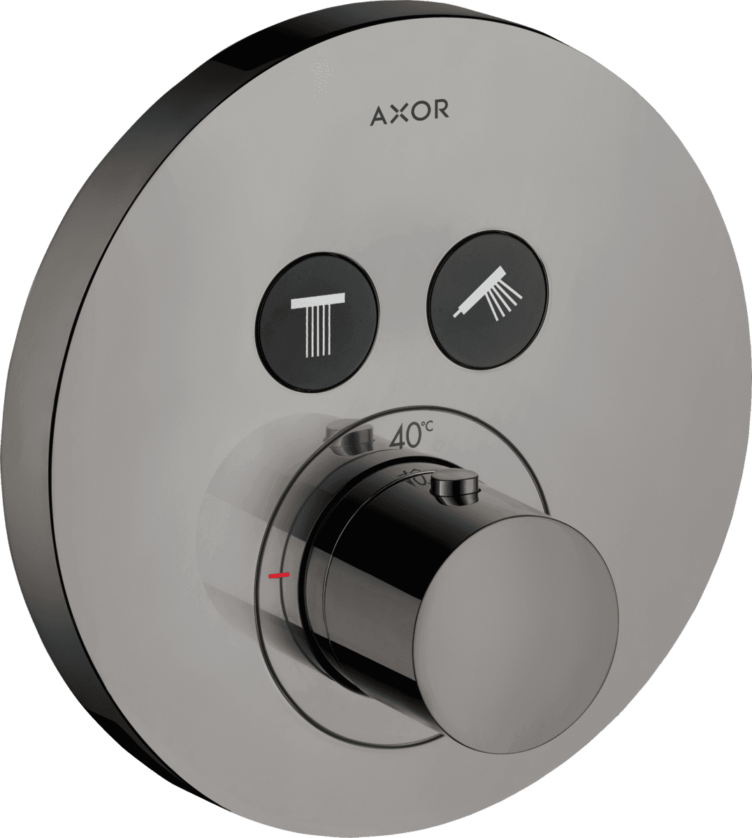 Obrázek HANSGROHE AXOR ShowerSolutions Termostat skrytý kulatý pro 2 spotřebiče #36723330 - leštěný černý chrom