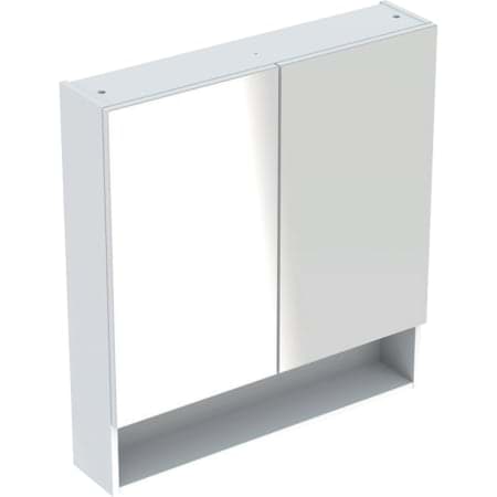 Picture of GEBERIT Renova Plan mirror cabinet with two doors and four glass shelves #502.366.01.1 - white / high-gloss lacquered