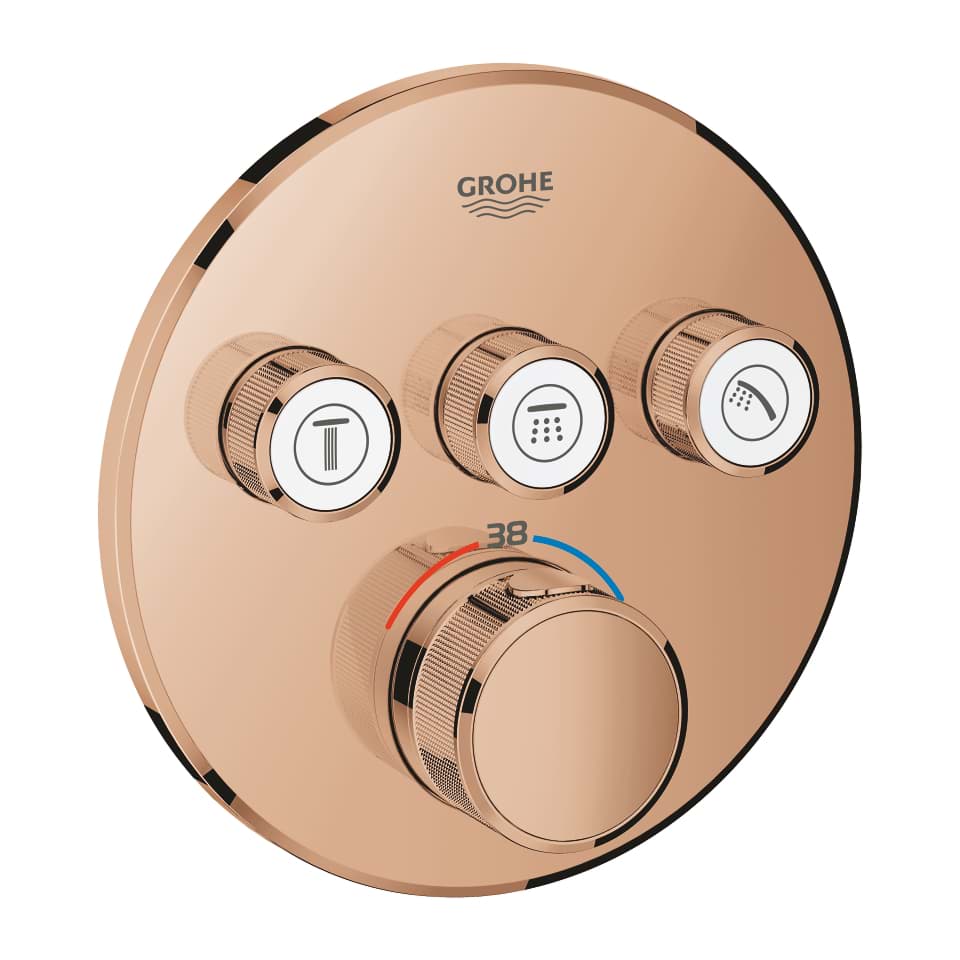 Bild von GROHE Grohtherm SmartControl Unterputz-Thermostat mit 3 Absperrventilen #29121DA0 - warm sunset