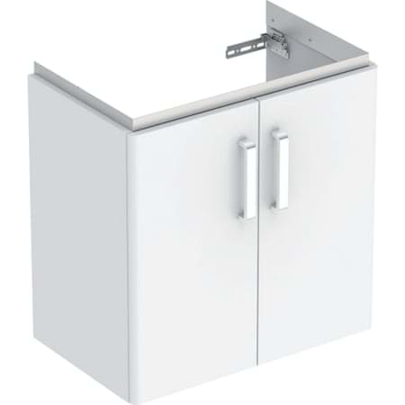 Bild von GEBERIT Renova Compact Unterschrank für Waschtisch, mit zwei Türen #501.926.42.1 - Korpus: hellgrau / lackiert matt Front: hellgrau / lackiert hochglänzend