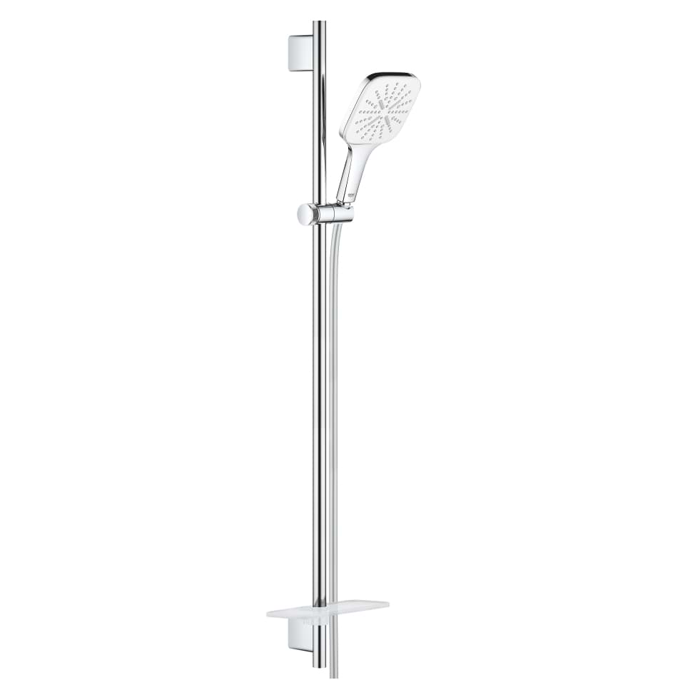 Bild von GROHE Rainshower SmartActive 130 Cube Brausestangenset 3 Strahlarten #26587LS0 - moon white