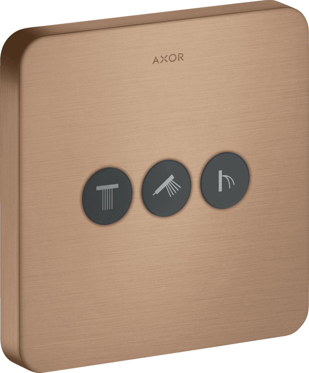 Obrázek HANSGROHE Podomítkový ventil AXOR ShowerSelect softsquare pro 3 spotřebiče #36773310 - Brushed Red Gold