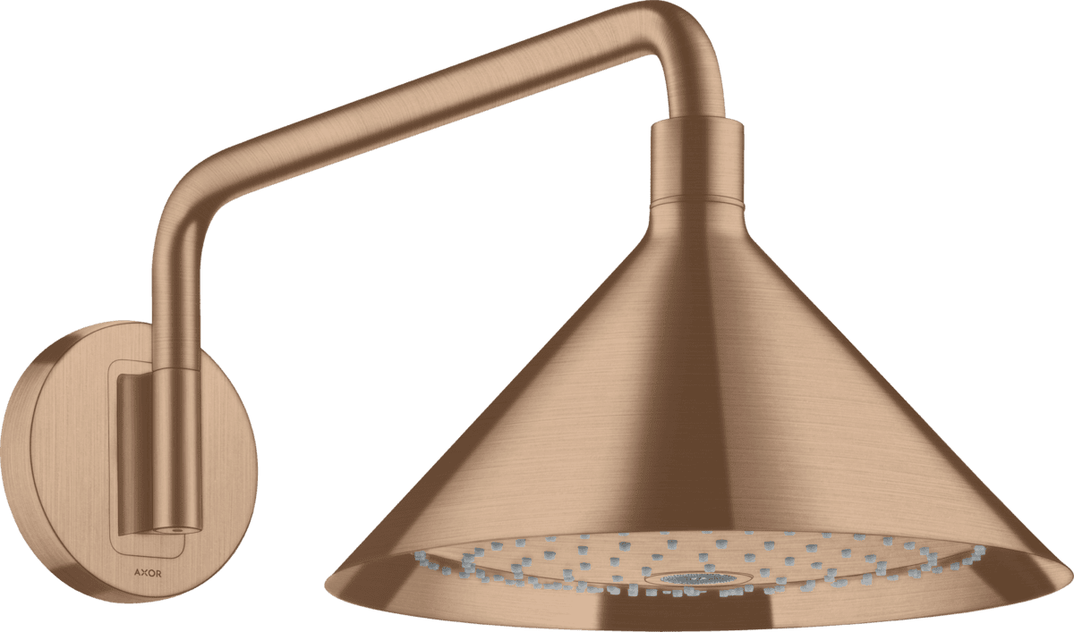 Bild von HANSGROHE AXOR Showers/Front Kopfbrause 240 2jet mit Brausearm #26021310 - Brushed Red Gold