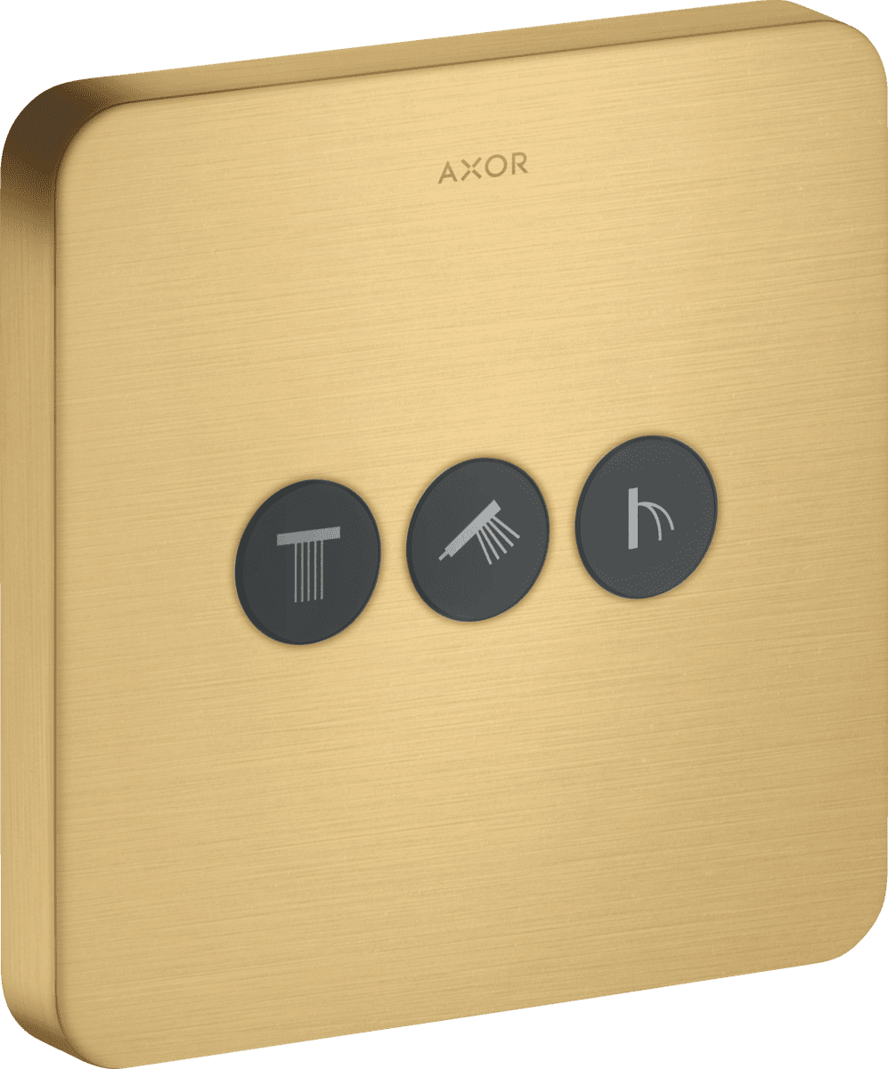 Obrázek HANSGROHE Podomítkový ventil AXOR ShowerSelect softsquare pro 3 spotřebiče #36773250 - Brushed Gold Optic