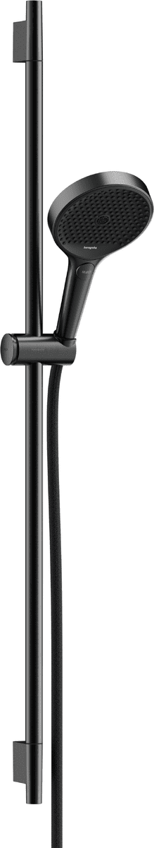 Bild von HANSGROHE Rainfinity Brauseset 130 3jet EcoSmart mit Brausestange S Puro 90 cm, Push-Handbrausehalterung und Designflex Textilbrauseschlauch 160 cm #28744340 - Brushed Black Chrome