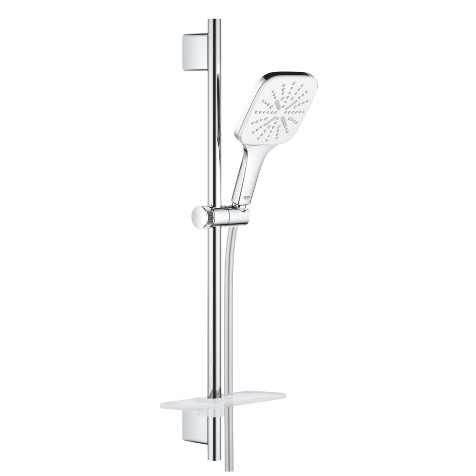 Bild von GROHE Rainshower SmartActive 130 Cube Brausestangenset 3 Strahlarten #26584LS0 - moon white