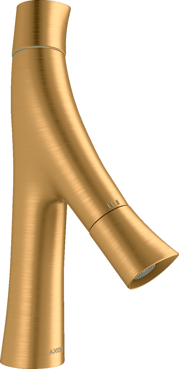 Bild von HANSGROHE AXOR Starck Organic 2-Griff Waschtischmischer 80 mit Ablaufgarnitur #12011250 - Brushed Gold Optic