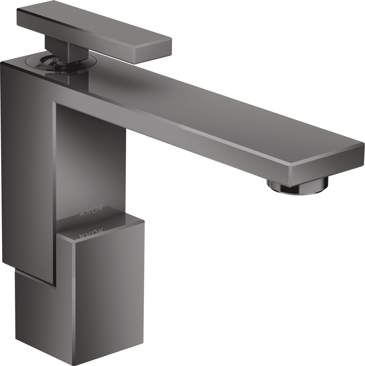 Bild von HANSGROHE AXOR Edge Einhebel-Waschtischmischer 130 mit Push-Open Ablaufgarnitur #46010330 - Polished Black Chrome