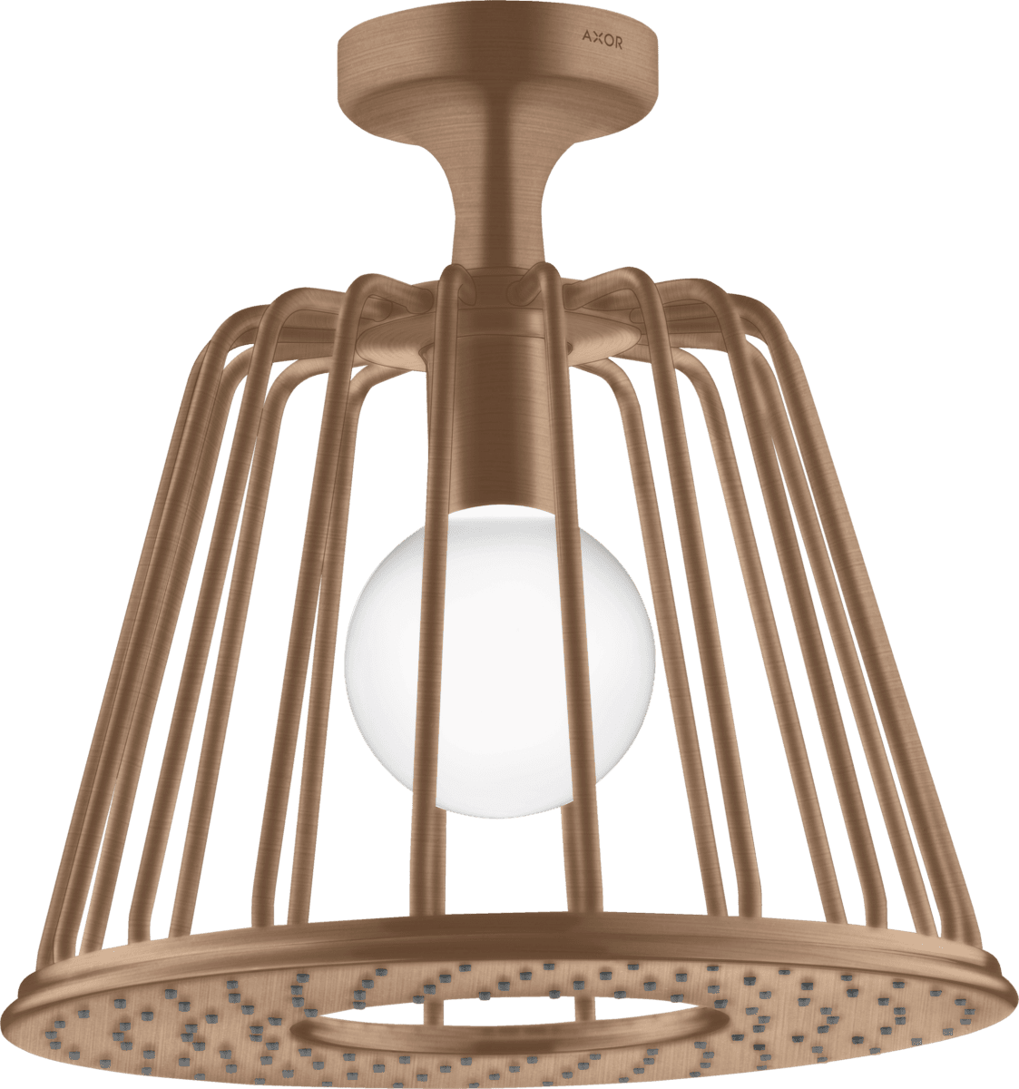 Obrázek HANSGROHE AXOR LampShower/Nendo LampShower 275 1jet s připojením ke stropu #26032310 - Brushed Red Gold