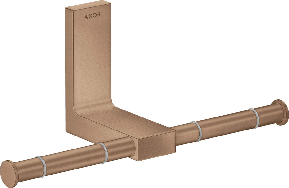 Bild von HANSGROHE AXOR Universal Rectangular Toilettenpapierhalter doppelt #42657310 - Brushed Red Gold