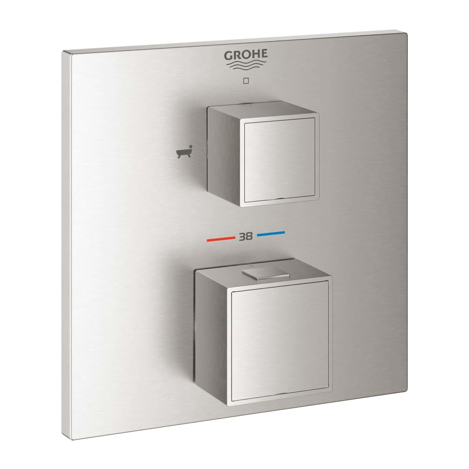 Bild von GROHE Grohtherm Cube Thermostat-Wannenbatterie mit integrierter 2-Wege-Umstellung #24155DC0 - supersteel