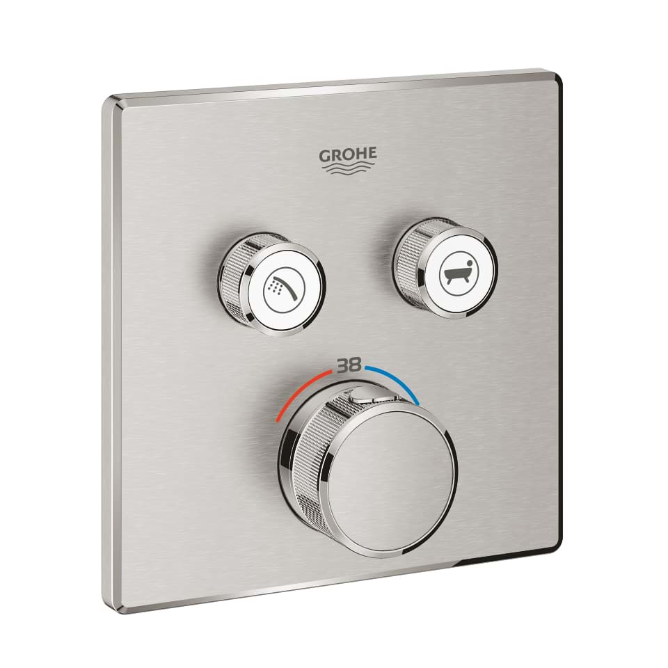 Bild von GROHE Grohtherm SmartControl Unterputz-Thermostat mit 2 Absperrventilen #29124DC0 - supersteel