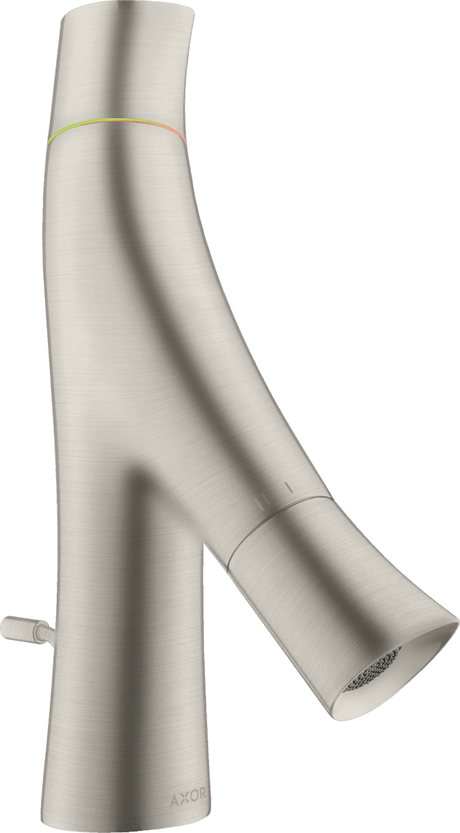Bild von HANSGROHE AXOR Starck Organic 2-Griff Waschtischmischer 50 für Handwaschbecken mit Zugstangen-Ablaufgarnitur #12014800 - Edelstahl Optic