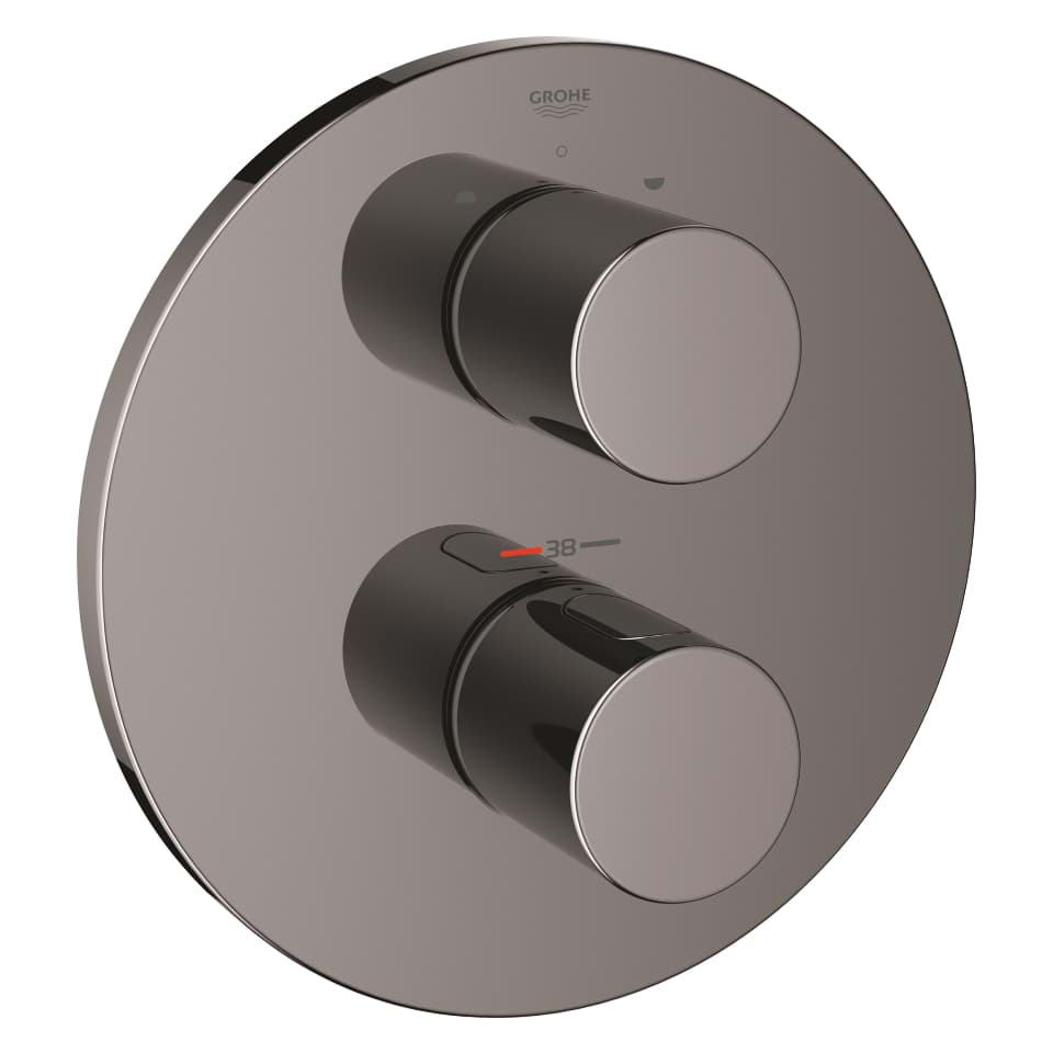 Picture of GROHE Grohtherm 3000 Cosmopolitan Thermostat with integrated 2-way diverter for bath or shower with more than one outlet hard graphite #19468A00