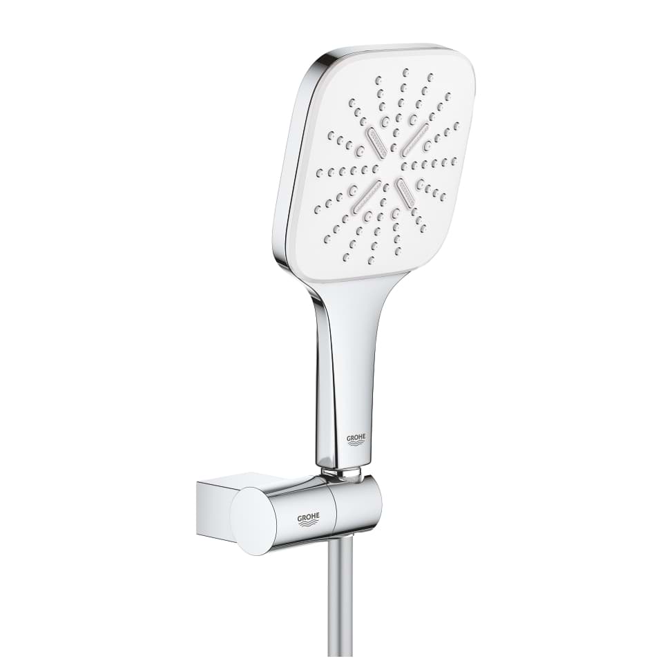 Bild von GROHE Rainshower SmartActive 130 Cube Wandhalterset 3 Strahlarten #26588LS0 - moon white