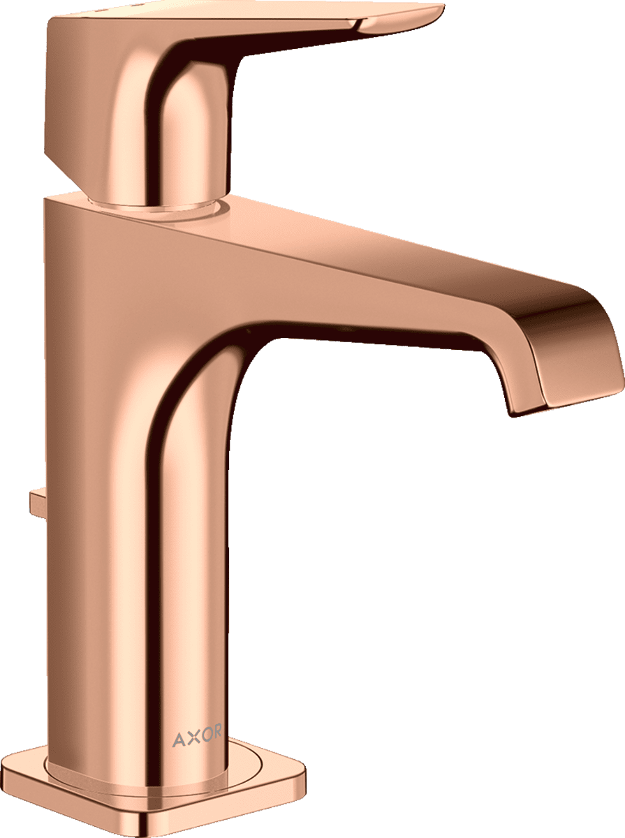 Picture of HANSGROHE AXOR Citterio E Single lever basin mixer 130 with lever handle and pop-up waste set #36110300 - Polished Red Gold