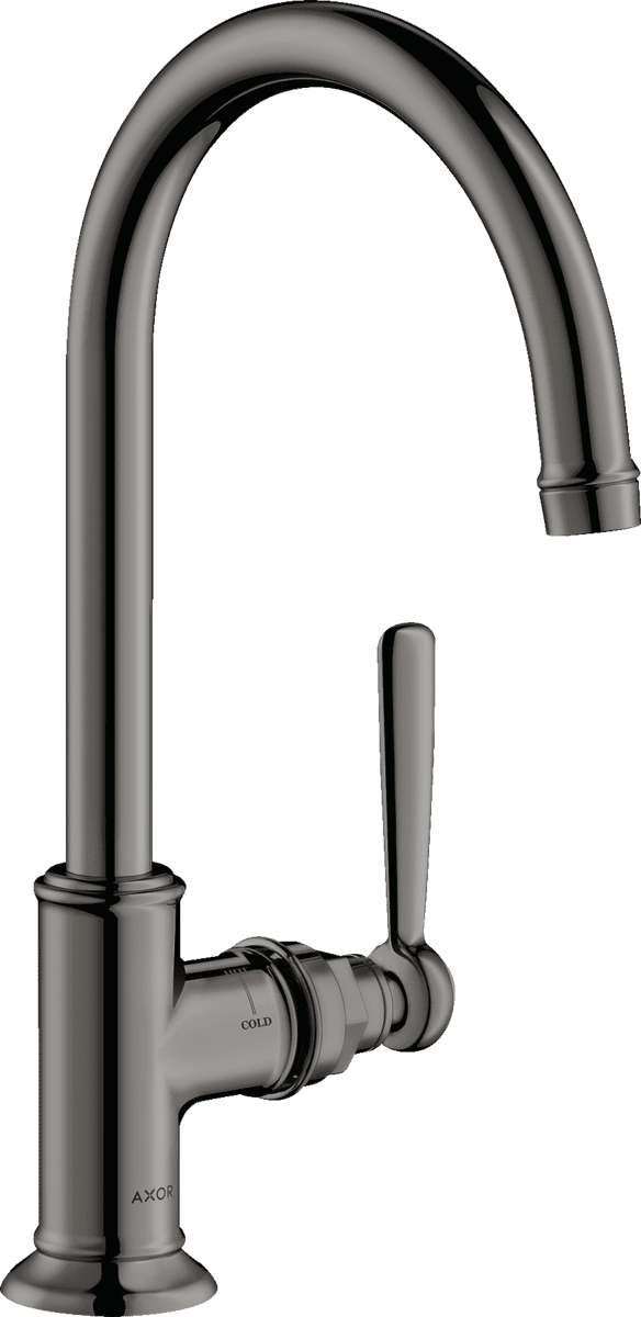 Bild von HANSGROHE AXOR Montreux Einhebel-Waschtischmischer 210 mit Hebelgriff und Ablaufgarnitur #16518330 - Polished Black Chrome