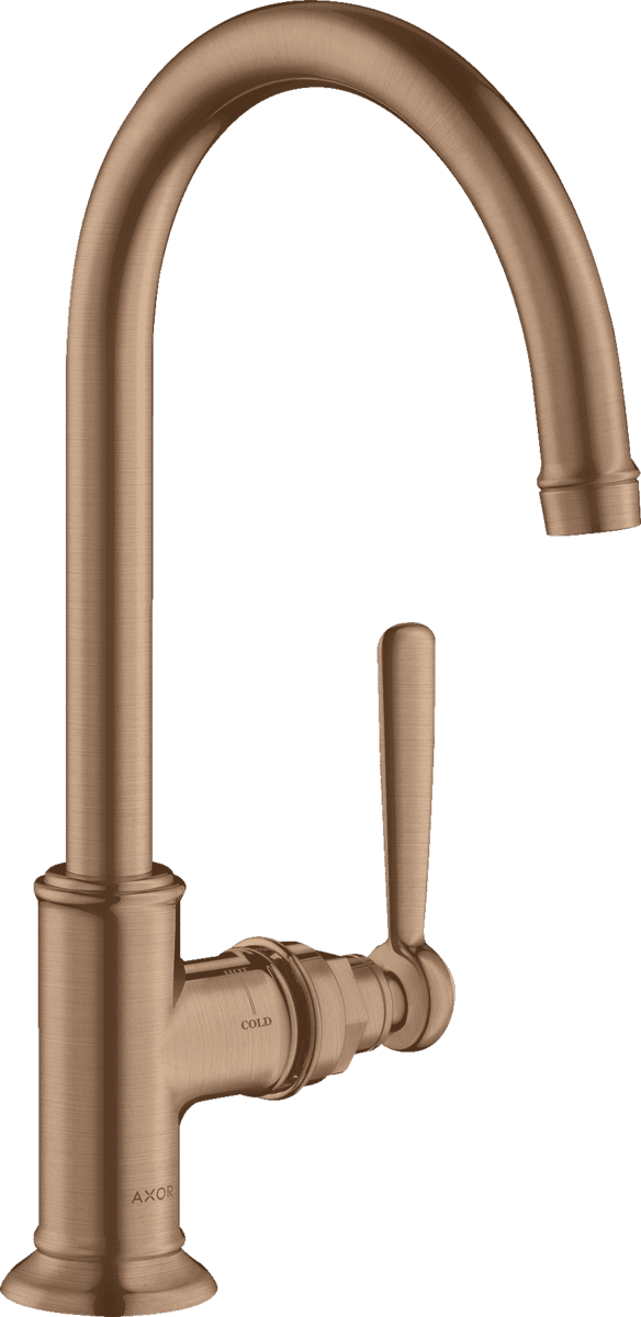 Bild von HANSGROHE AXOR Montreux Einhebel-Waschtischmischer 210 mit Hebelgriff und Ablaufgarnitur #16518310 - Brushed Red Gold