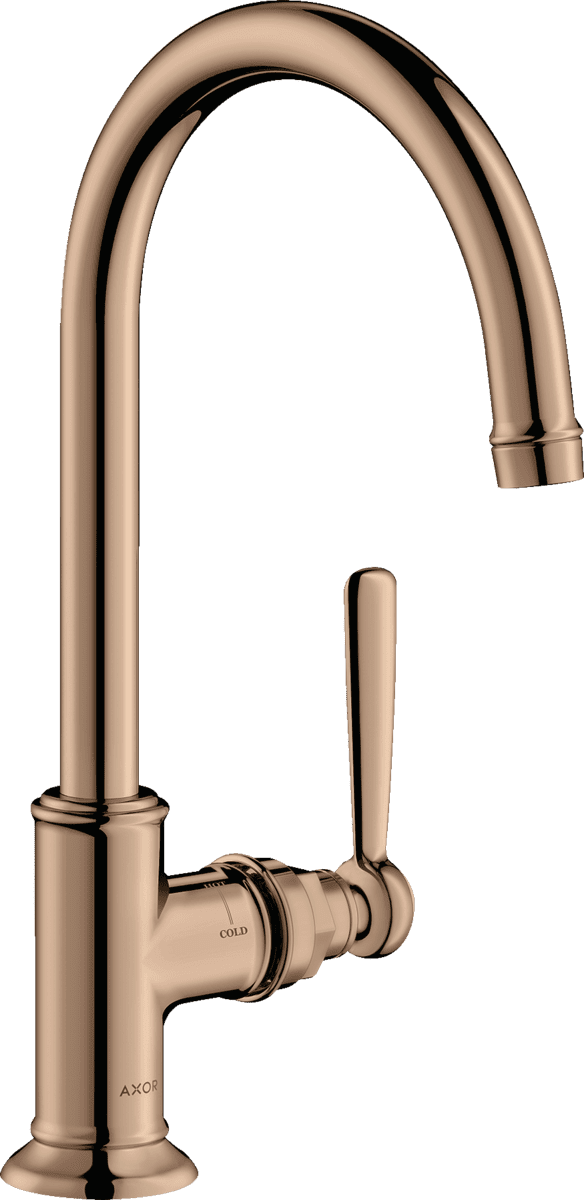 Bild von HANSGROHE AXOR Montreux Einhebel-Waschtischmischer 210 mit Hebelgriff und Ablaufgarnitur #16518300 - Polished Red Gold