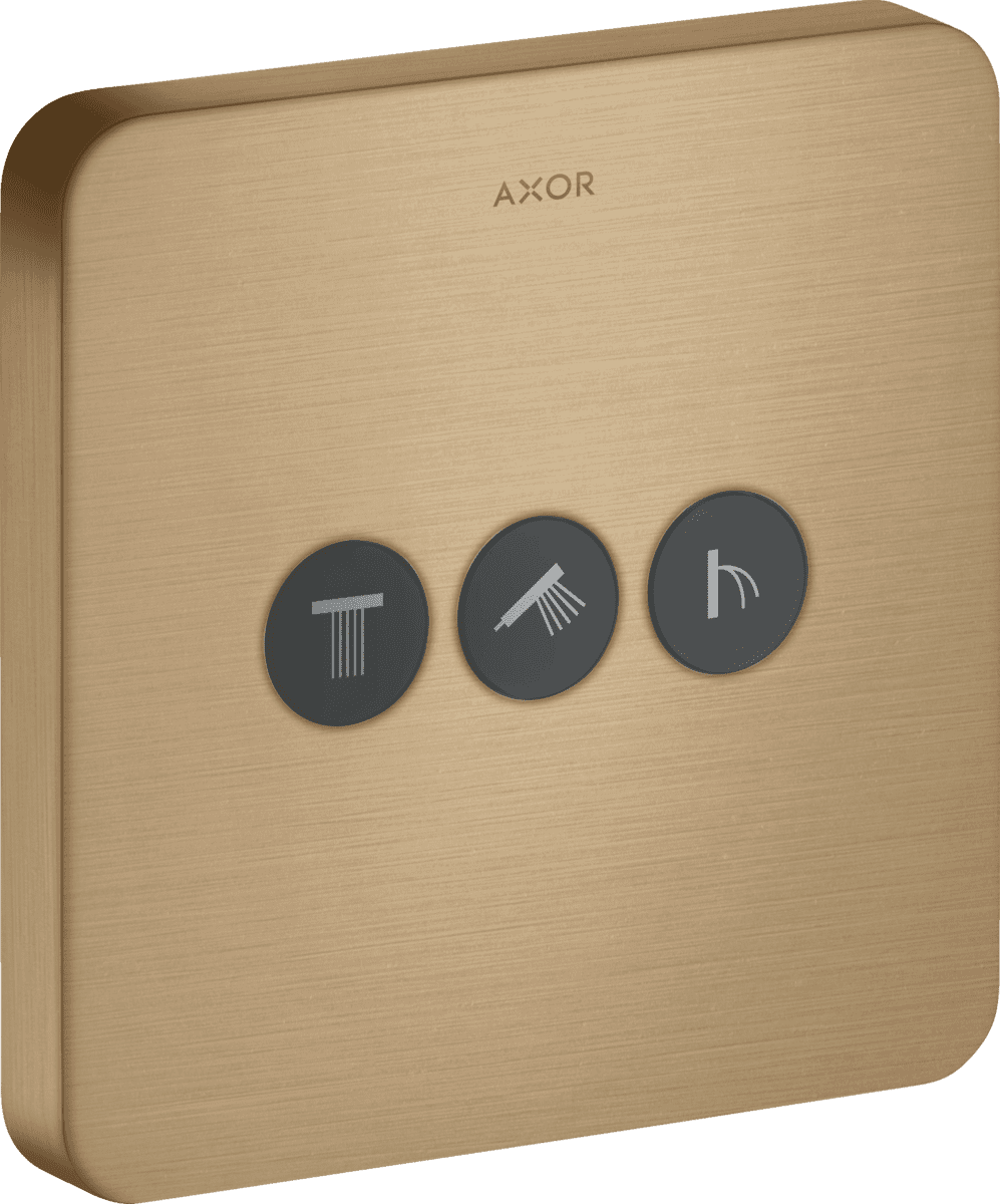 Obrázek HANSGROHE AXOR ShowerSelect podomítkový ventil softsquare pro 3 spotřebiče #36773140 - kartáčovaný bronz