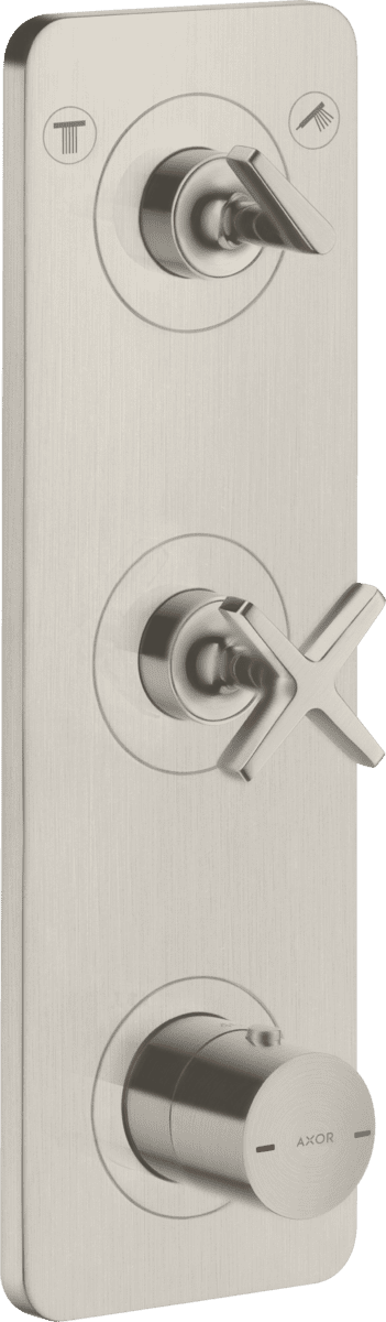 Bild von HANSGROHE AXOR Citterio E Thermostatmodul 380/120 Unterputz für 2 Verbraucher mit Platte #36703800 - Edelstahl Optic
