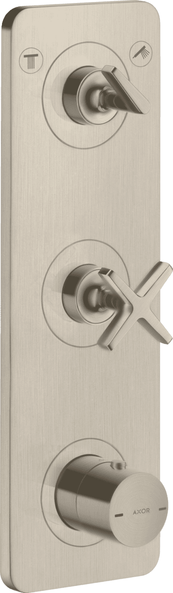 Bild von HANSGROHE AXOR Citterio E Thermostatmodul 380/120 Unterputz für 2 Verbraucher mit Platte #36703820 - Brushed Nickel