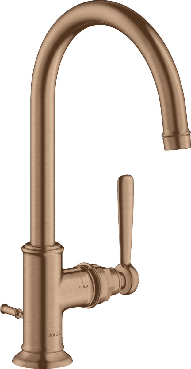 Obrázek HANSGROHE Jednopáková umyvadlová baterie AXOR Montreux 210 s pákovou rukojetí a výsuvným odpadem #16517310 - Brushed Red Gold